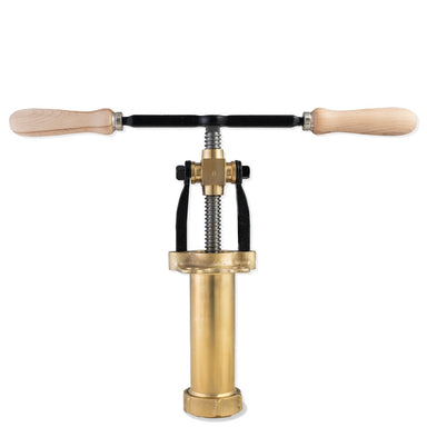 Bigolaro Premium Hand Pasta Extruder with Rigatoni and Spaghetti 2.5 mm Brass Dies Made in Italy