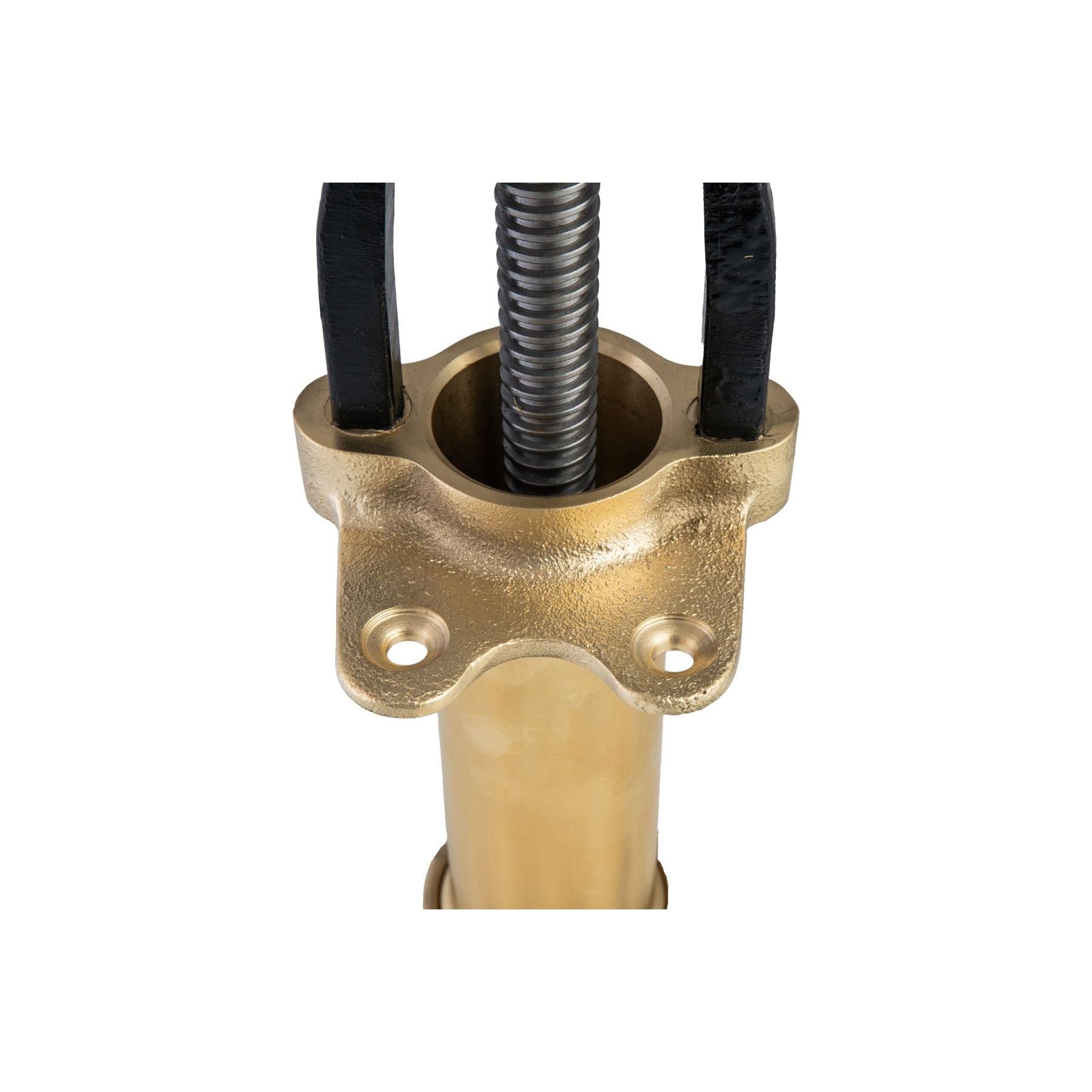 Bigolaro Premium Hand Pasta Extruder with Rigatoni and Spaghetti 2.5 mm Brass Dies Made in Italy Close Up 