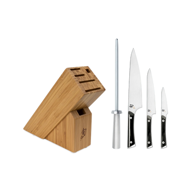 Shun Cutlery Kazahana 5-Piece Starter Block Set with Slimline Block GPTS0500 - Made in Japan