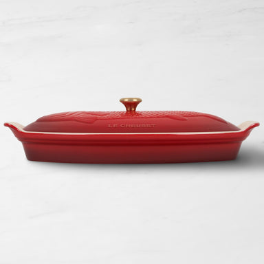 Le Creuset Cerise Heritage Oval 1.6L Fish Baker 34 cm Side