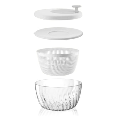 Guzzini Salad Spinner and Store 26 cm White - Made in Italy Parts