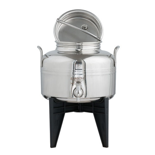 Sansone Jewel Water Dispenser 5L/1.32 gal 18/10 Stainless Steel Canister with Spigot – NSF Certified – Made in Italy