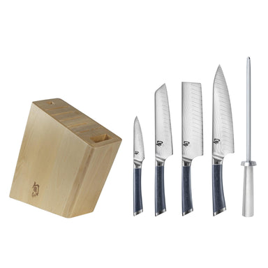 Shun Cutlery Shiranami 6-Piece Starter Block Set FRDS0600 - Made in Japan