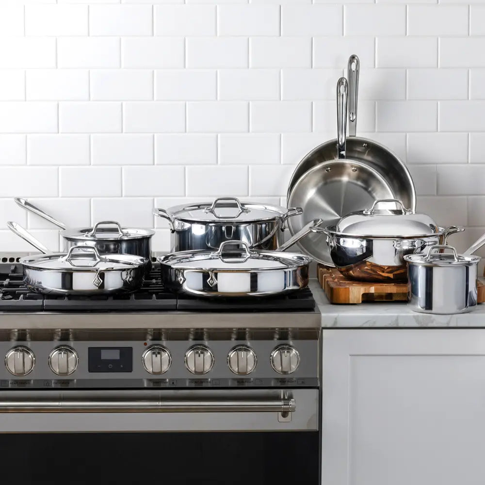 All-Clad D3 Stainless Steel 14 Piece Set - 401716 Mirror