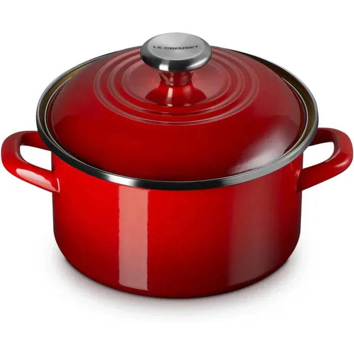 Le Creuset Petite Cerise Enameled Steel Stock Pot  - 3.7 L