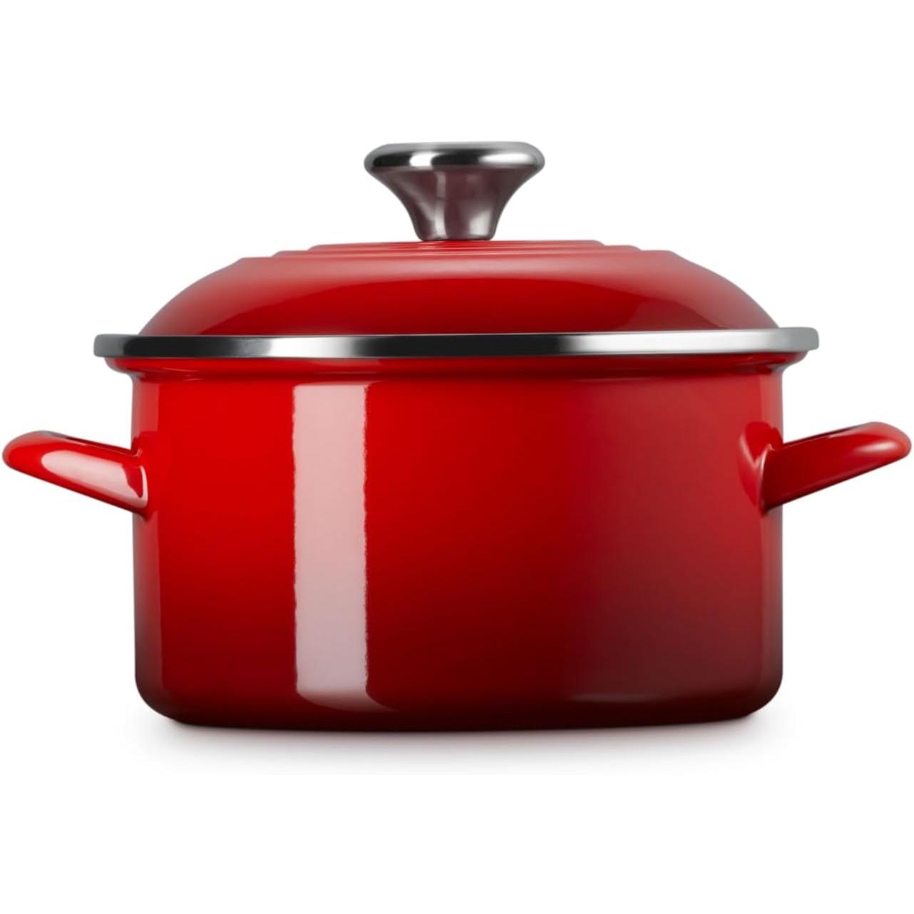 Le Creuset Petite Cerise Enameled Steel Stock Pot  - 3.7 L Side
