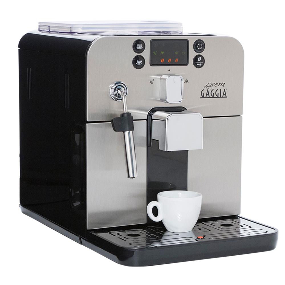 Gaggia Brera Black Espresso Machine Side View Canada