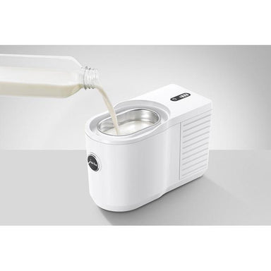Jura New 0.6L Cool Control Milk Fridge White #24222 Top View With Milk 