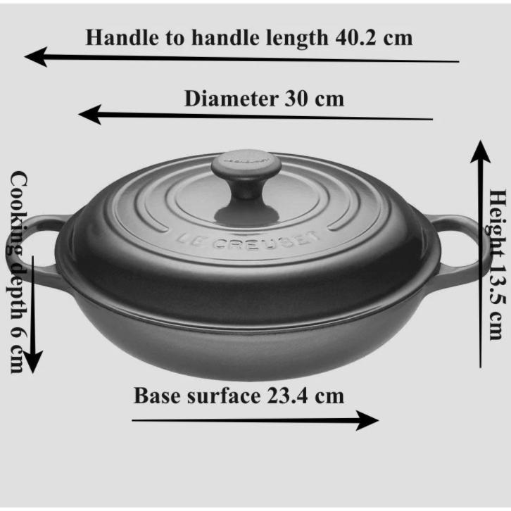 Le Creuset 3.5 L Meringue Shallow Braiser (30 cm) - LS2532-309N