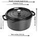 Staub Dark Blue Round Cocotte 34 cm Dimensions